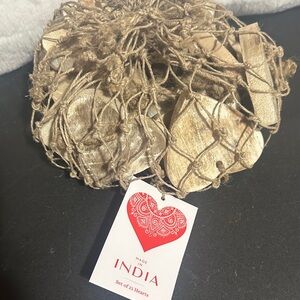 Made in India 21 wooden heart ornament decor